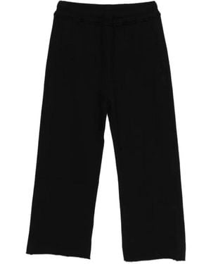 Thom Krom Wst424 Cropped Wide-Leg Sweatpants - Zwart