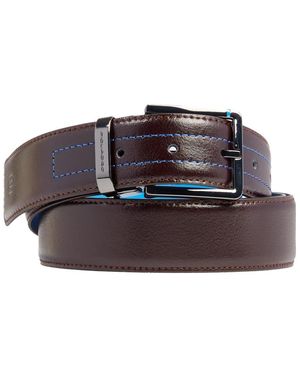 Piquadro Accessoires ,Bruin ,Leer Leren Riem Met Doornsluiting
