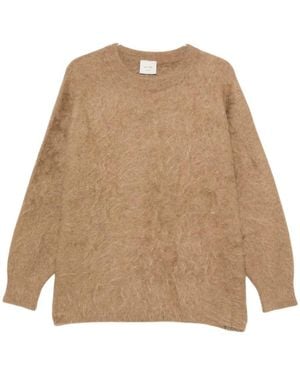 Alysi Rundhals-Strickpullover - Natur