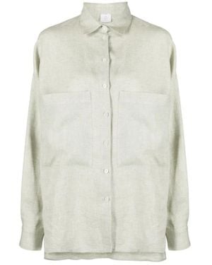 Eleventy Long Sleeve Linen Shirt - Green