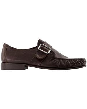 Marni Schoenen ,Bruin ,Leer Eel Effect Wallaby Loafer