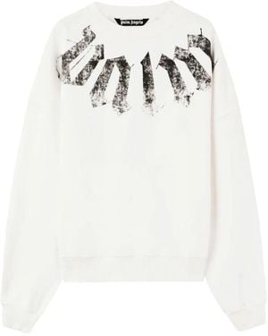 Palm Angels Hoodies & Sweatvesten ,Wit ,Loose Crew Sweatshirt