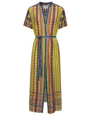 Saloni Abito camicia con colletto mandarino - Verde