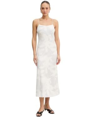 Trussardi Kleid Aus Doppelt Gewebtem Satin Mit Print - Weiß