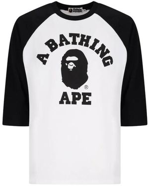 A Bathing Ape College Raglan Regular Fit Ls - Zwart