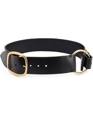 Chloé Zwarte Leren Riem Met Maxi Gesp