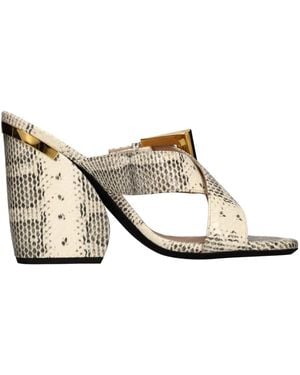 N°21 Heeled Mules - Blanco