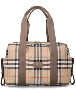 Burberry Tassen ,Nylon Check Nylon Verzorgingstas - Bruin