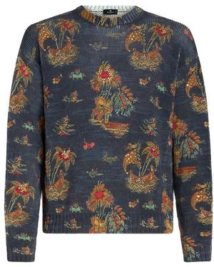 Etro Round-Neck Knitwear - Blu