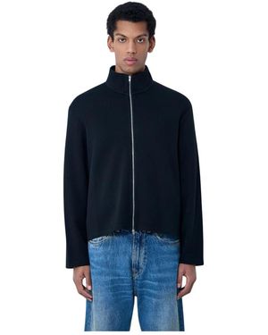 Our Legacy Hoodies & Sweatvesten ,Zwart ,Katoen Jack Met Hoge Hals - Blauw