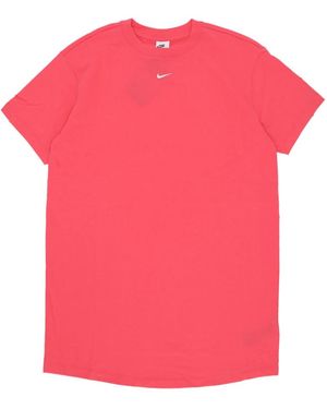 Nike Fitness ,Roze ,Katoen Essentiële Tee Jurk
