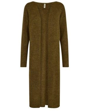 Soya Concept Langer Strick-Cardigan - Grün