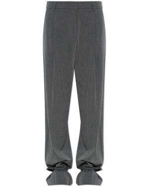 Akep Broeken ,Grijs ,Pantalon Met Strikbare Zomen