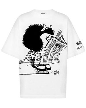 Moschino Mafalda Katoenen Jersey T-Shirt - Zwart