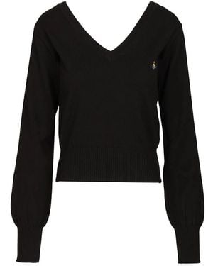 Vivienne Westwood V-Neck Knitwear - Black
