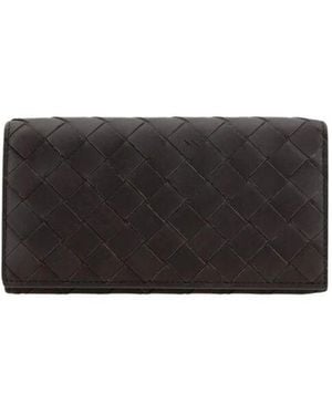 Bottega Veneta Luxuriöses Leder Bifold Geldbörse - Schwarz