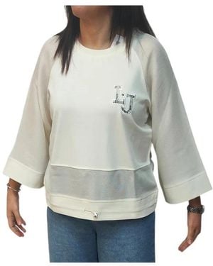 Liu Jo Hoodies & Sweatvesten ,Wit ,Sweatshirt - Grijs
