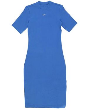 Nike Dress W Essential Midi Dress Mujer Azul Estrella/Vela