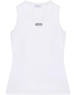 McQueen Sleeveless Tops - White