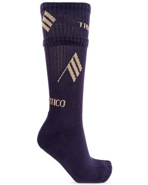 The Attico Socken Mit Logo - Blau