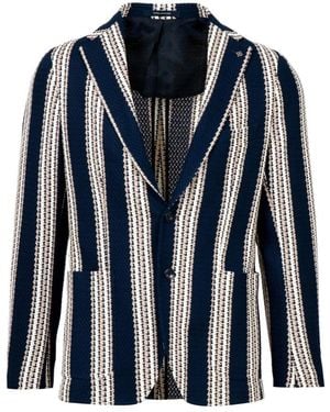 Tagliatore Jassen ,Veelkleurig ,Katoen Textured Katoenen Blazer - Blauw