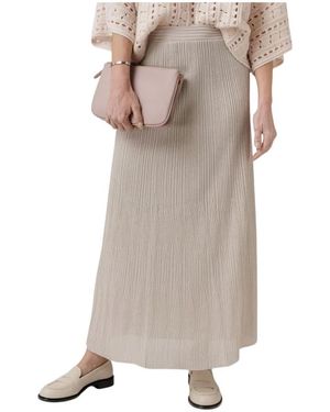 D.exterior Geplooide Midi Rok - Naturel