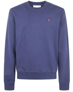 Ami Paris Hoodies & Sweatvesten ,Blauw ,Katoen Ami De Coeur Sweatshirt