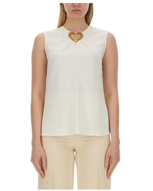 Moschino Sleeveless Tops - Natural