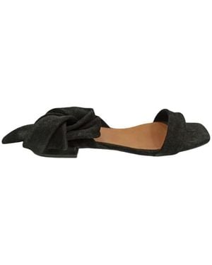 L'Autre Chose Flat Sandals - Black