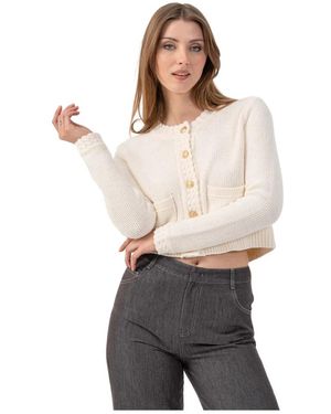 Kocca Maglia Con Bottoni Gioiello - Grau