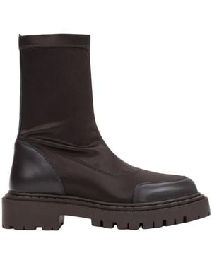 ESTRO Schaftstiefel Zum Hineinschlüpfen Mit Elastischem Schaft - Braun