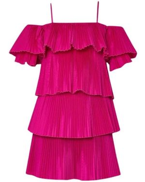 Liu Jo Pleated Ruffle Short Dress - Roze