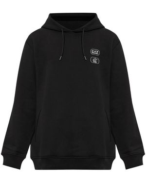 EA7 Hoodies & Sweatvesten ,Zwart ,Katoen Hoodie