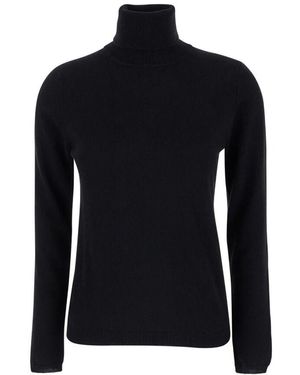 Plain Units Schwarzer hoher hals pullover