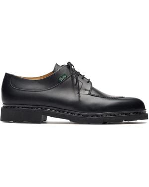Paraboot Hunting Toe Derby Shoes With Norwegian Stitching - Black