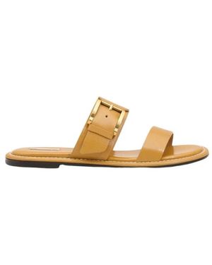 Ami Paris Honey Leather Buckle Sandalen - Naturel
