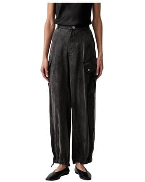 Pinko Broeken ,Zwart ,Wide Leg Cargo Broek