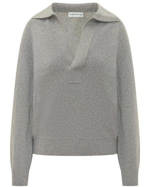 Victoria Beckham V-Neck Strickware - Grau
