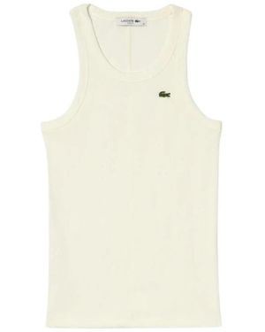 Lacoste Slim Fit Katoenen Tanktop - Naturel