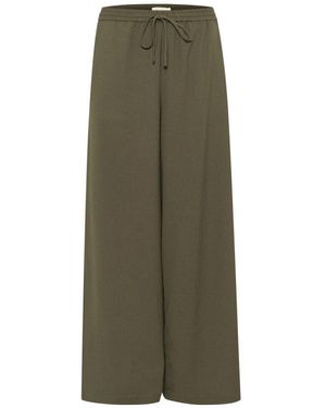 Soaked In Luxury Wide Trousers - Vert