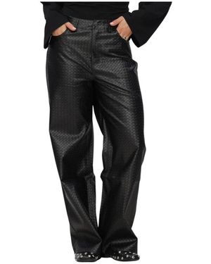 Refined Department Broeken ,Zwart ,Polyester Woven Wide Leg Jeans Payton
