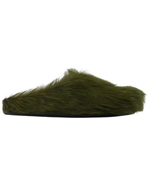 Marni Schoenen ,Groen ,Leer Fussbett Sabot