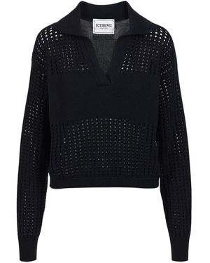 Iceberg V-Neck Knitwear - Nero