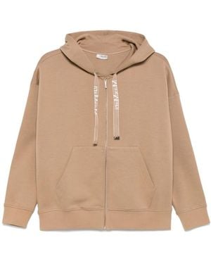 Max Mara Chaqueta Con Capucha Marrón Camel Con Cremallera Frontal, Mujer, Talla - Neutro