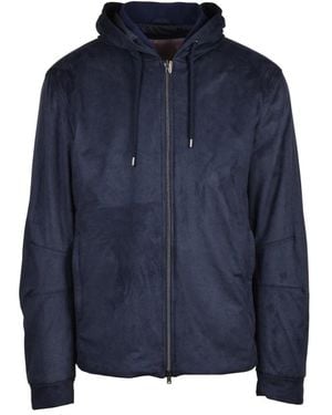 Herno Giubbotto Effetto Velluto - Blauw
