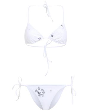 Ermanno Scervino Badmode ,Wit ,Tweed Life Embroidery Bikini