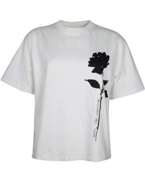 Golden Goose Blumenmuster Rundhals T-Shirt - Grau