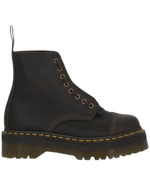Dr. Martens Schoenen ,Bruin ,Leer Sinclair Platform Boot - Zwart
