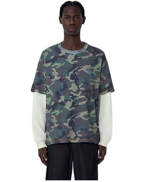 AWAKE NY Tops ,Veelkleurig ,Polyester Logo Motif Jersey Top - Blauw