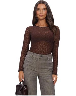 co'couture Overhemden ,Bruin ,Barna Cc O-Neck Blouse
